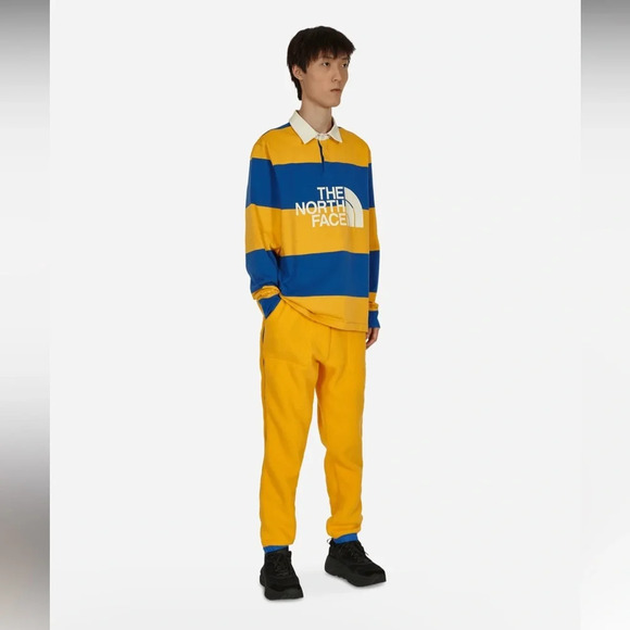 The North Face Black Series Color Block Fleece Sweatpants Orange Blue Youth - Picture 3 of 5